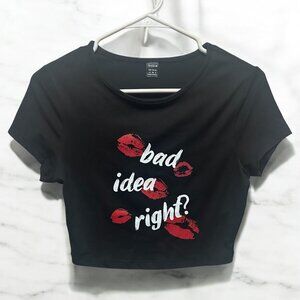 Women's Shein Bad Idea Right Crop Top Size Medium